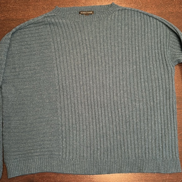 Teal Blue Eileen Fisher Cashmere Sweater Small Womens - Picture 2 of 6